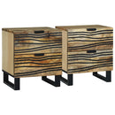 vidaXL Éjjeliszekrény 2 pcs Barna 40 x 33 x 46 cm tömör mangófa