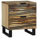 vidaXL Éjjeliszekrény 2 pcs Természetes 40 x 33 x 46 cm Szerelt Fa