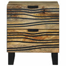 vidaXL Éjjeliszekrény 2 pcs Természetes 40 x 33 x 46 cm Szerelt Fa
