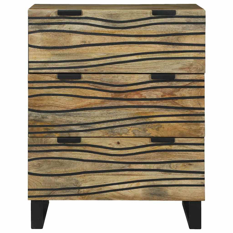 vidaXL Széf fiókkal Barna 60 x 33.5 x 75 cm Tömör mangófa