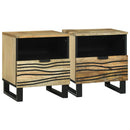 vidaXL Éjjeliszekrény 2 pcs Természetes 40 x 33 x 46 cm Szerelt Fa