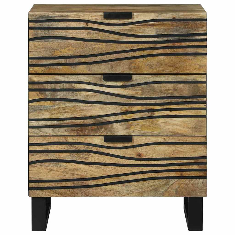 vidaXL Éjjeliszekrény fiókkal Barna 50 x 33 x 60 cm tömör mangófa