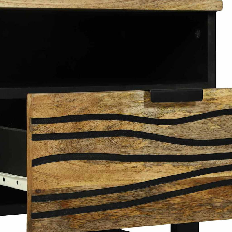 vidaXL Dohányzóasztal with Drawer Barna és fekete 80 x 54 x 40 cm