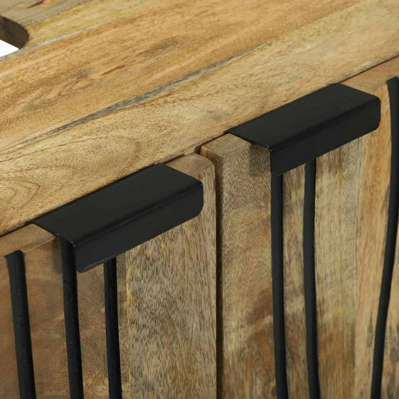 vidaXL Mosdószekrény Barna és fekete 62 x 33 x 58 cm Tömör mangófa