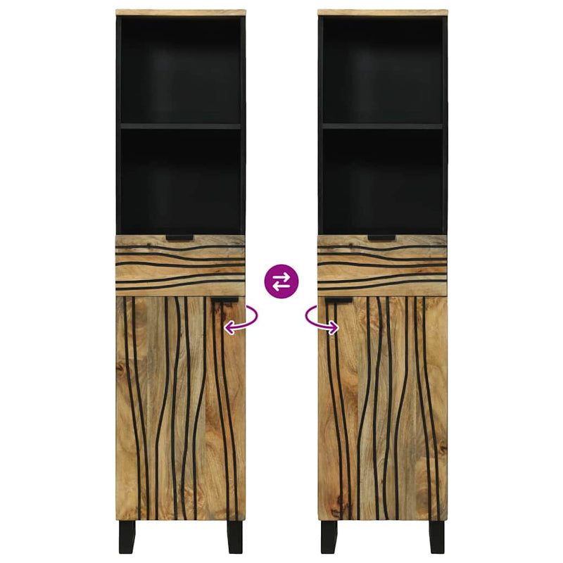 vidaXL Fürdőszobai mosdószekrény Barna 38 x 33 x 160 cm Faanyag