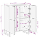 vidaXL Szekrény Barna 60 x 33 x 75 cm tömör mangófa