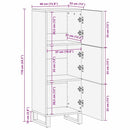 vidaXL Highboard Barna 40 x 33 x 110 cm tömör mangófa