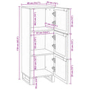 vidaXL Highboard Barna 40 x 33 x 110 cm tömör mangófa