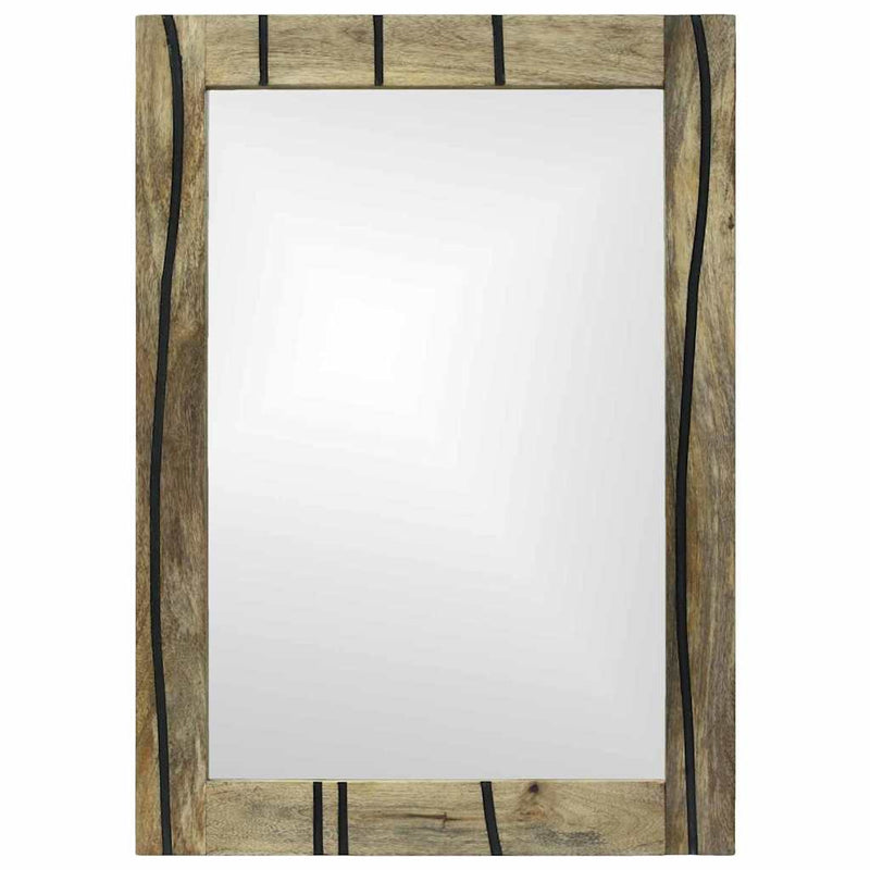 vidaXL Fürdőszobai tükör tükörrel Barna 50 x 2.5 x 70 cm