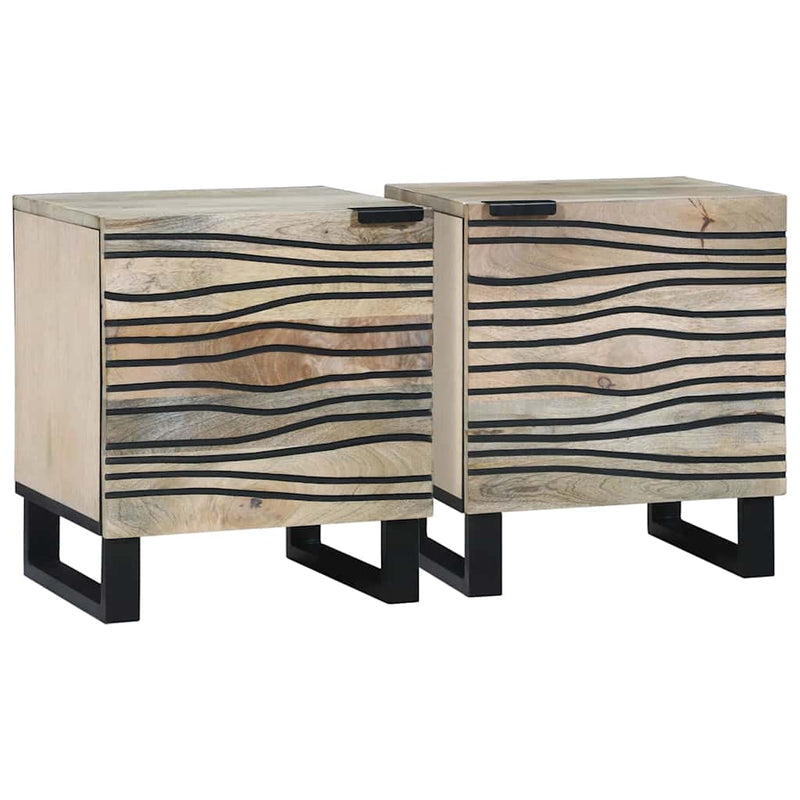 vidaXL Éjjeliszekrények 2 pcs Természetes 40 x 33 x 46 cm