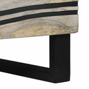 vidaXL Éjjeliszekrény Fehér és fekete 40 x 33 x 46 cm tömör mangófa