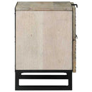 vidaXL Éjjeliszekrény Fehér és fekete 40 x 33 x 46 cm tömör mangófa