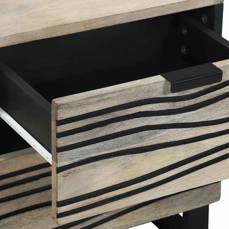 vidaXL Éjjeliszekrény fiókkal 2 pcs Fehér és fekete 40 x 33 x 46 cm