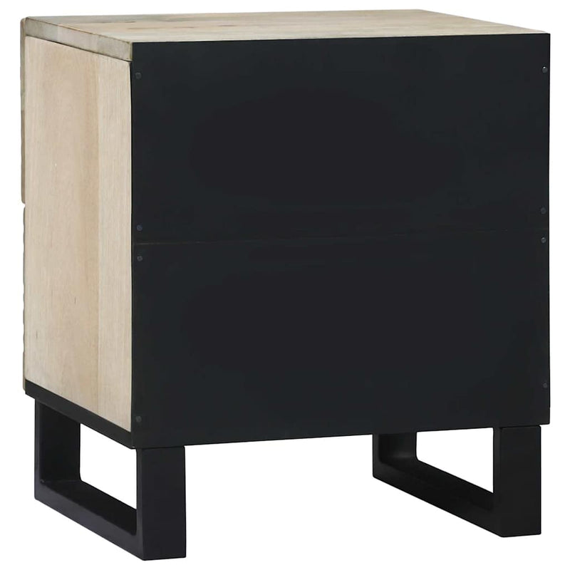 vidaXL Éjjeliszekrény fiókkal 2 pcs Fehér és fekete 40 x 33 x 46 cm