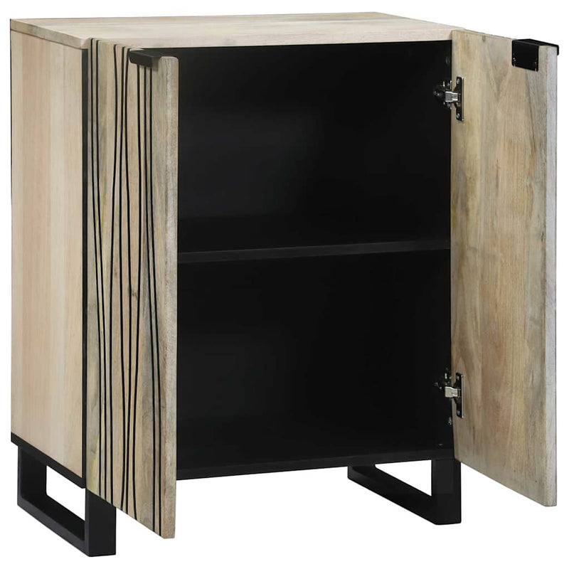 vidaXL Széf Fehér 60 x 33.5 x 75 cm tömör mangófa
