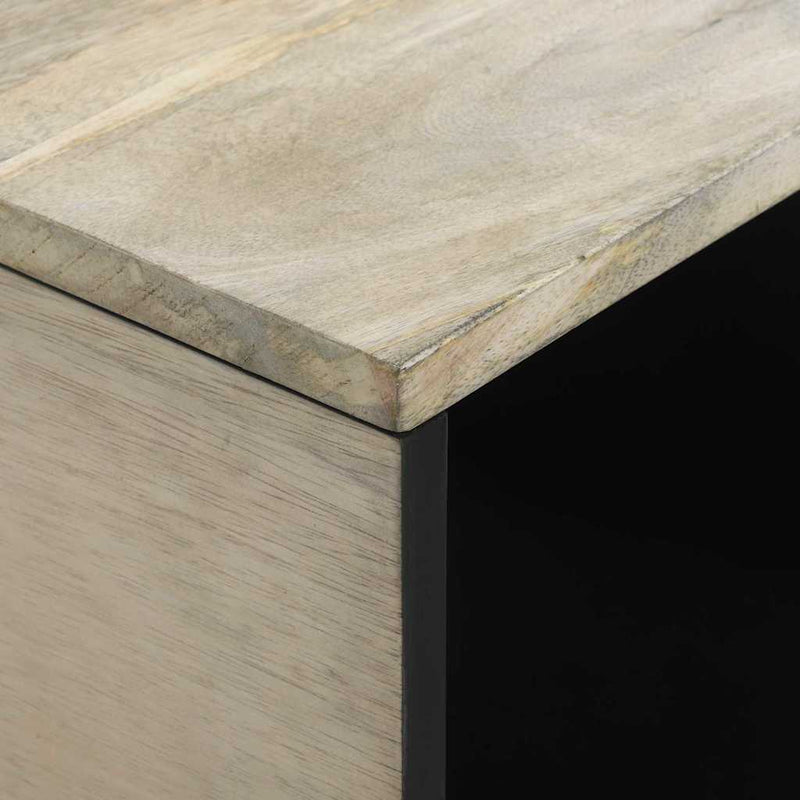 vidaXL Dohányzóasztal Beige és fekete 80 x 50 x 40 cm