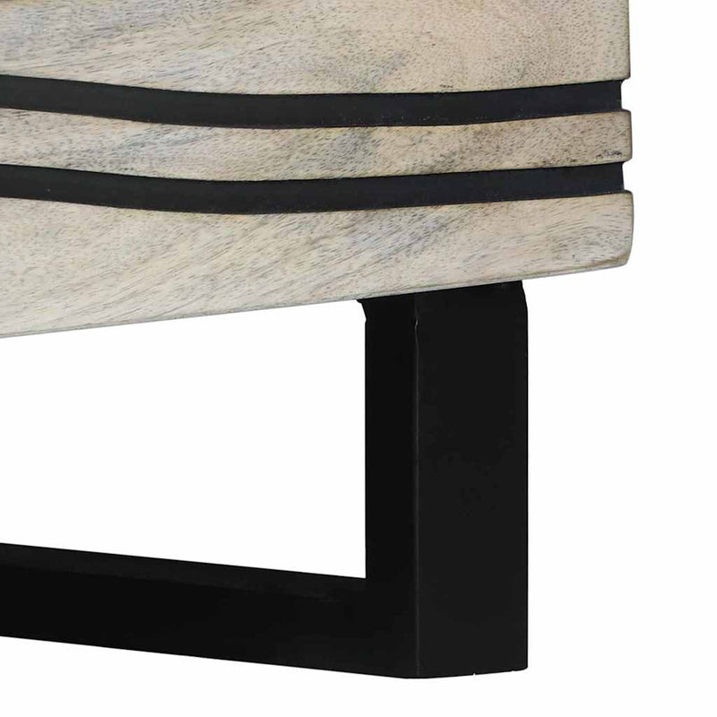vidaXL Dohányzóasztal Beige és fekete 80 x 50 x 40 cm