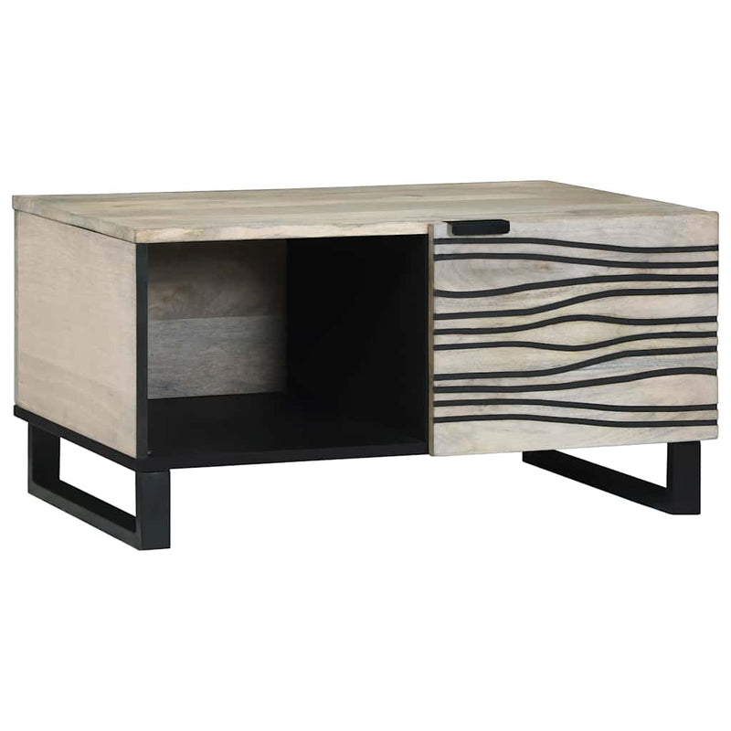 vidaXL Dohányzóasztal Beige és fekete 80 x 50 x 40 cm