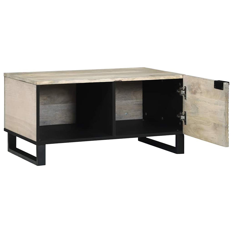 vidaXL Dohányzóasztal Beige és fekete 80 x 50 x 40 cm