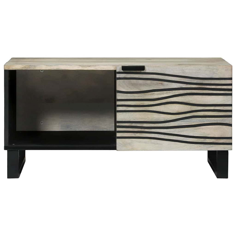 vidaXL Dohányzóasztal Beige és fekete 80 x 50 x 40 cm