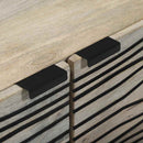 vidaXL Dohányzóasztal Beige és fekete 80 x 50 x 40 cm Tömör akácfa