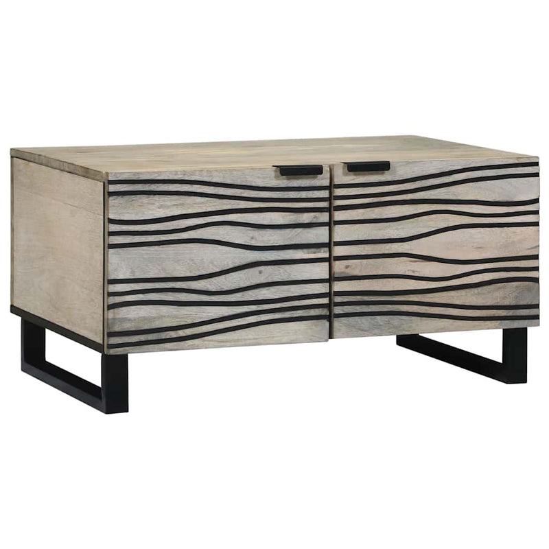 vidaXL Dohányzóasztal Beige és fekete 80 x 50 x 40 cm