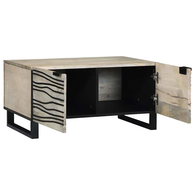 vidaXL Dohányzóasztal Beige és fekete 80 x 50 x 40 cm