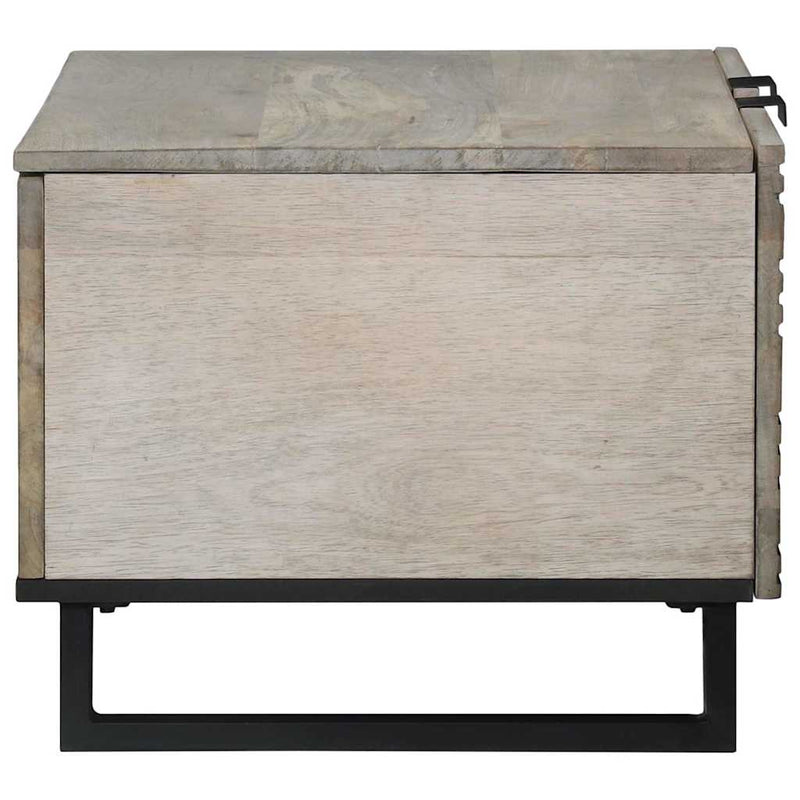 vidaXL Dohányzóasztal Beige és fekete 80 x 50 x 40 cm