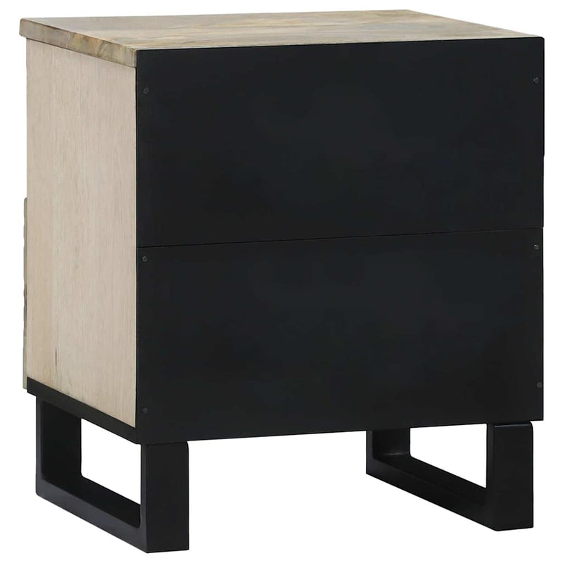 vidaXL Éjjeliszekrény fiókkal 2 pcs Fehér és fekete 40 x 33 x 46 cm