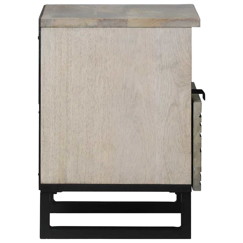 vidaXL Éjjeliszekrény fiókkal 2 pcs Fehér és fekete 40 x 33 x 46 cm
