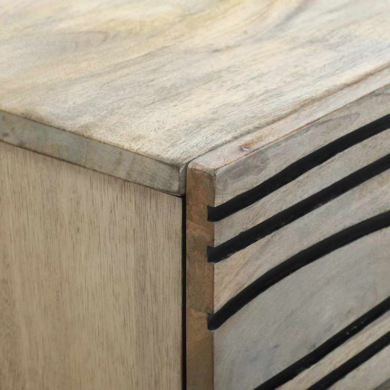 vidaXL Éjjeliszekrény Fehér és fekete 50 x 33 x 60 cm tömör mangófa