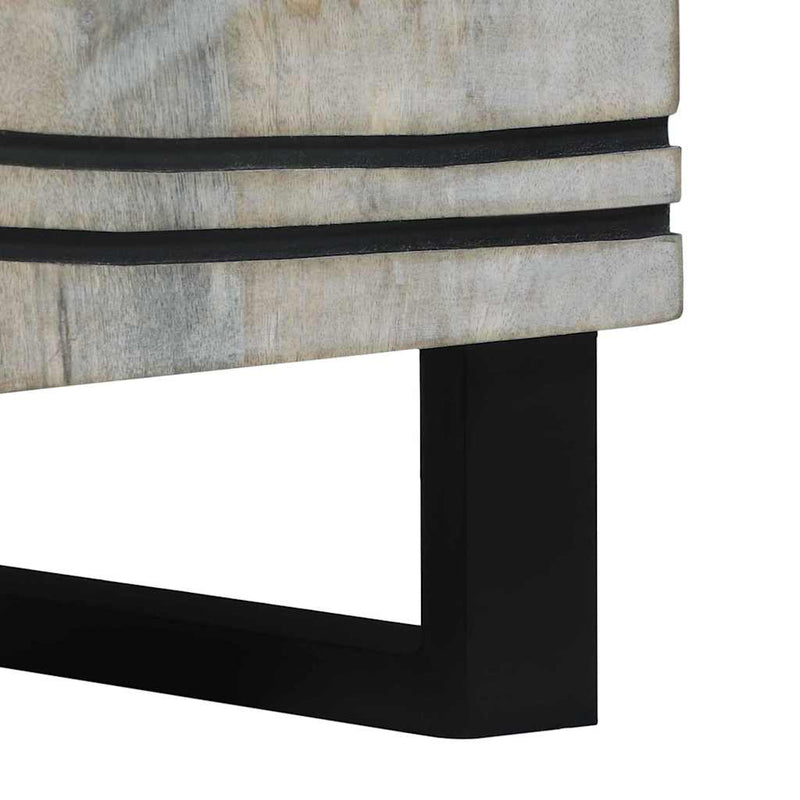 vidaXL Éjjeliszekrény Fehér és fekete 50 x 33 x 60 cm tömör mangófa
