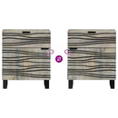 vidaXL Éjjeliszekrény Fehér és fekete 50 x 33 x 60 cm tömör mangófa