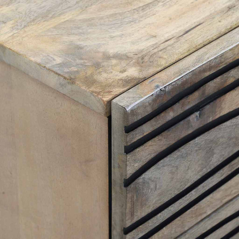 vidaXL Éjjeliszekrény Fehér és fekete 50 x 33 x 60 cm tömör mangófa
