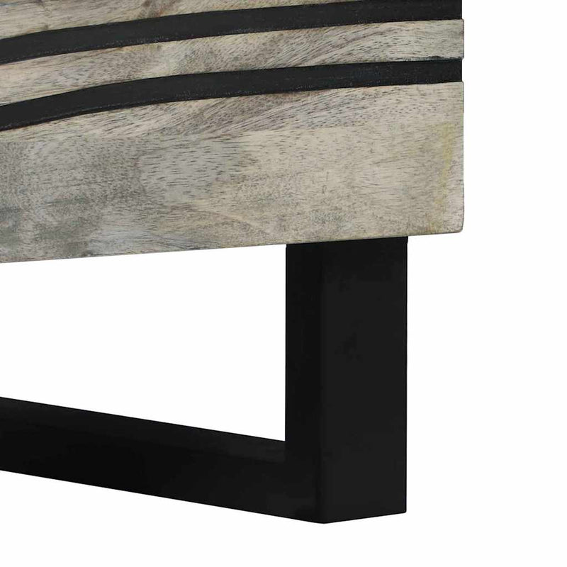 vidaXL Éjjeliszekrény Fehér és fekete 50 x 33 x 60 cm tömör mangófa