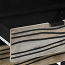 vidaXL Éjjeliszekrény Fehér és fekete 50 x 33 x 60 cm tömör mangófa