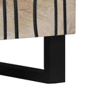 vidaXL Éjjeliszekrény Fehér és fekete 50 x 33 x 60 cm tömör mangófa