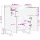 vidaXL Éjjeliszekrény Fehér és fekete 50 x 33 x 60 cm tömör mangófa