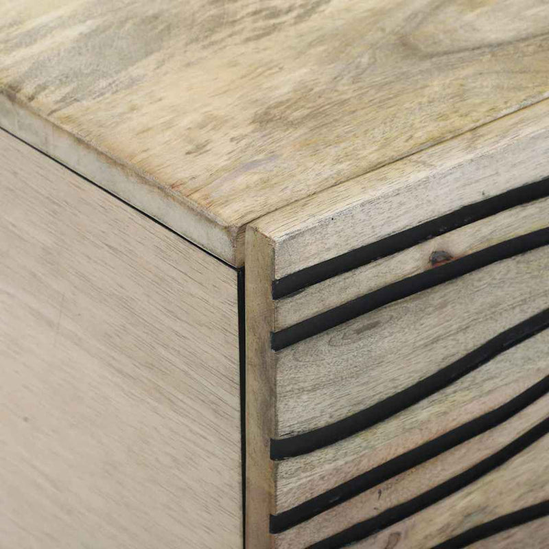 vidaXL Dohányzóasztal Fehér, Fekete 100 x 54 x 40 cm tömör mangófa