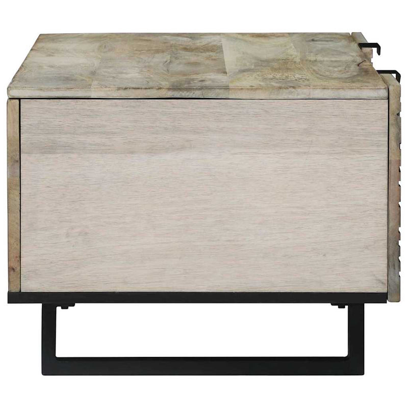 vidaXL Dohányzóasztal Fehér, Fekete 100 x 54 x 40 cm tömör mangófa