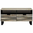 vidaXL Dohányzóasztal Beige és fekete 80 x 54 x 40 cm Tömör akácfa