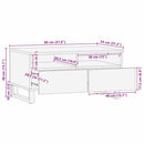 vidaXL Dohányzóasztal Beige és fekete 80 x 54 x 40 cm Tömör akácfa