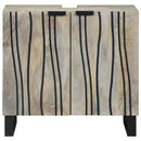 vidaXL Mosdókagyló szekrény polcokkal Barna és fekete 62 x 33 x 58 cm