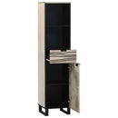 vidaXL Fürdőszoba Székény polcokkal Barna és fekete 38 x 33 x 160 cm