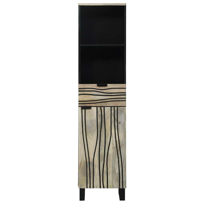 vidaXL Fürdőszoba Székény polcokkal Barna és fekete 38 x 33 x 160 cm