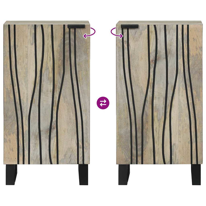 vidaXL Szekrény Fehér 40 x 33 x 75 cm tömör mangófa