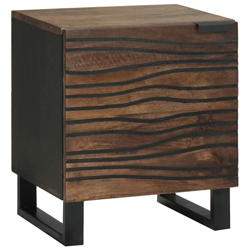vidaXL Éjjeliszekrény 2 pcs Dió 40 x 33 x 46 cm tömör mangófa