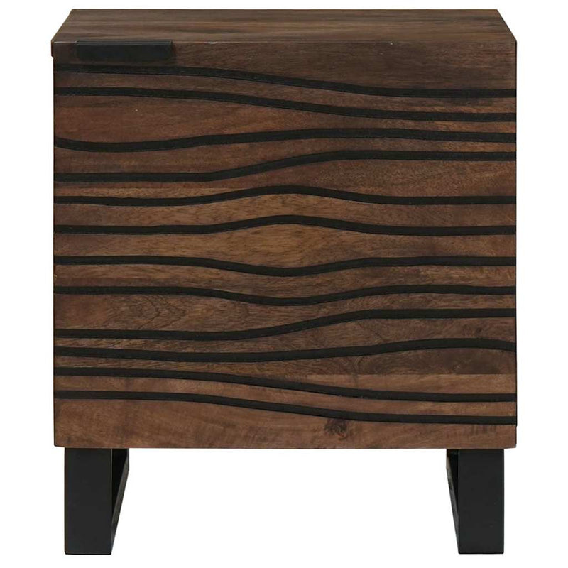 vidaXL Éjjeliszekrény 2 pcs Dió 40 x 33 x 46 cm tömör mangófa