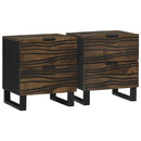 vidaXL Éjjeliszekrény 2 pcs Dió 40 x 33 x 46 cm Szerelt Fa