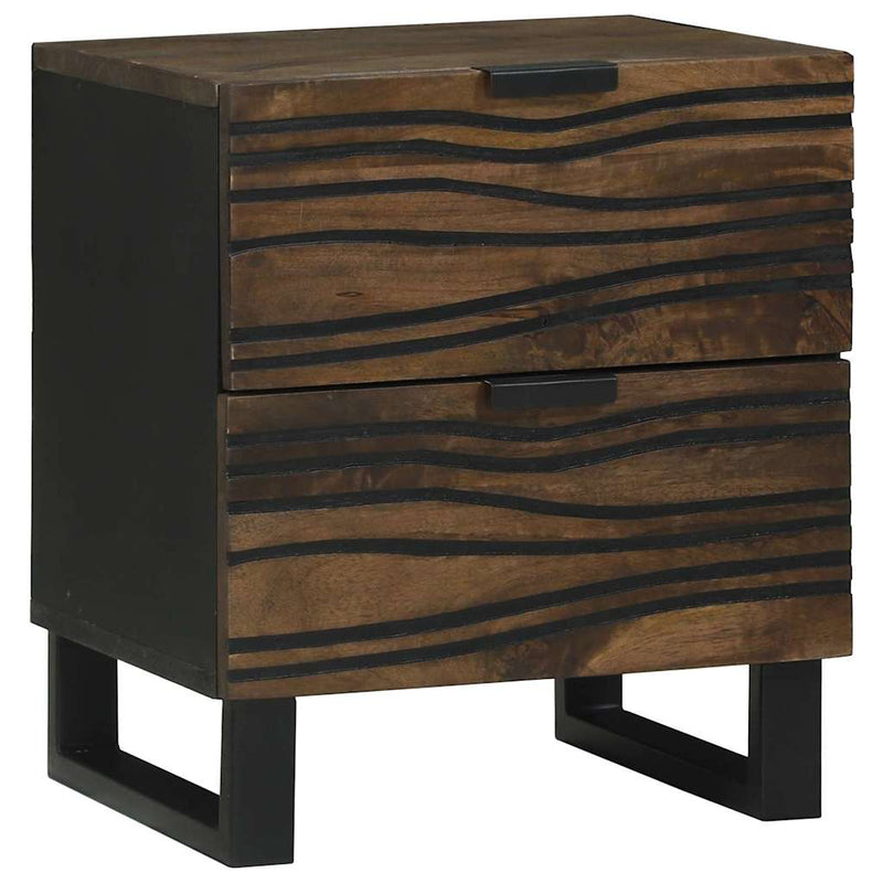 vidaXL Éjjeliszekrény fiókkal 2 pcs Dió 40 x 33 x 46 cm tömör mangófa